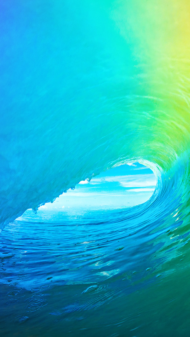iOS9 Apple Ocean Wave Rainbow Pattern iPhone 5s Wallpaper Download