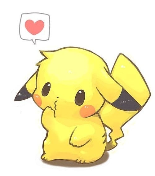 Cute pikachu hearts anime wallpaper chibi   on anime kida   http 500x568