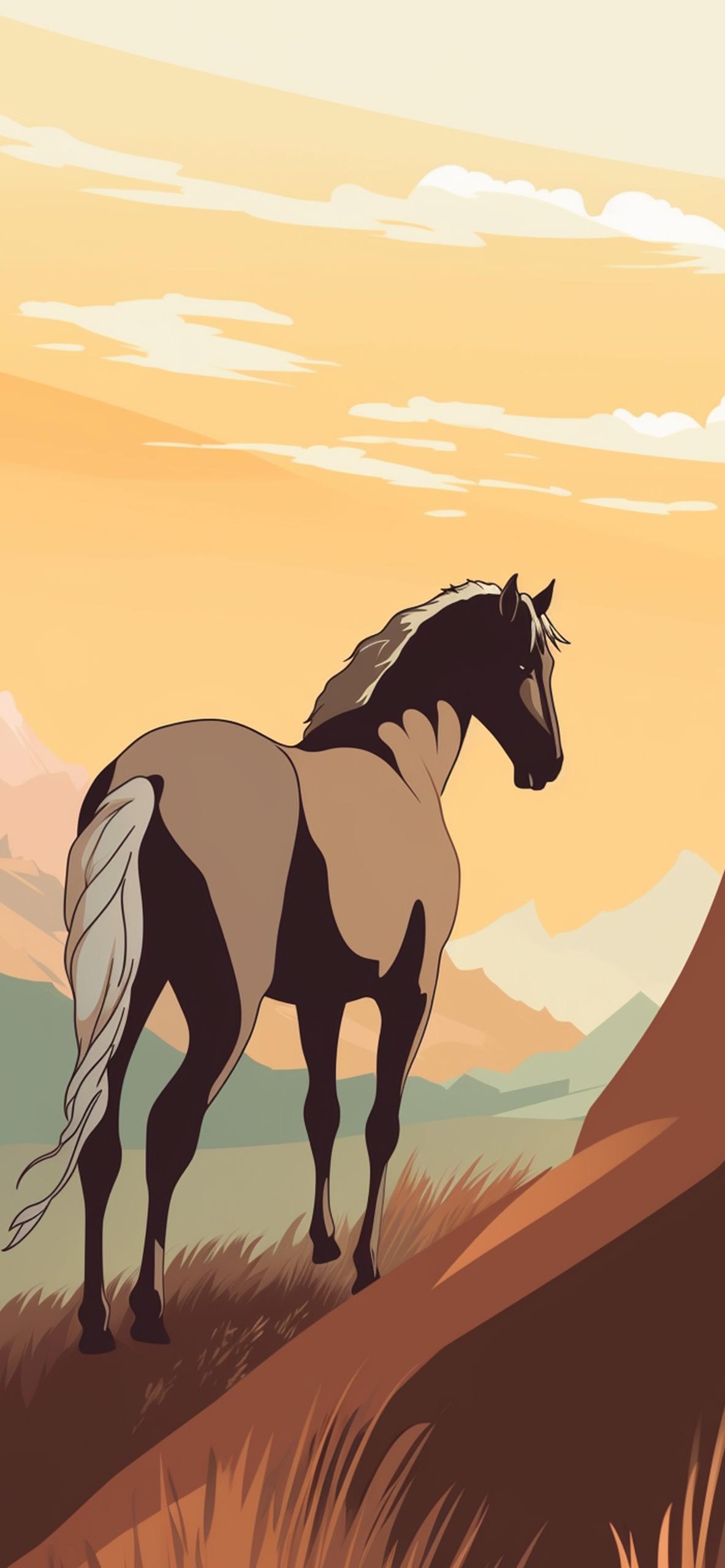 Wild Horse Art Wallpaper Aesthetic For iPhone