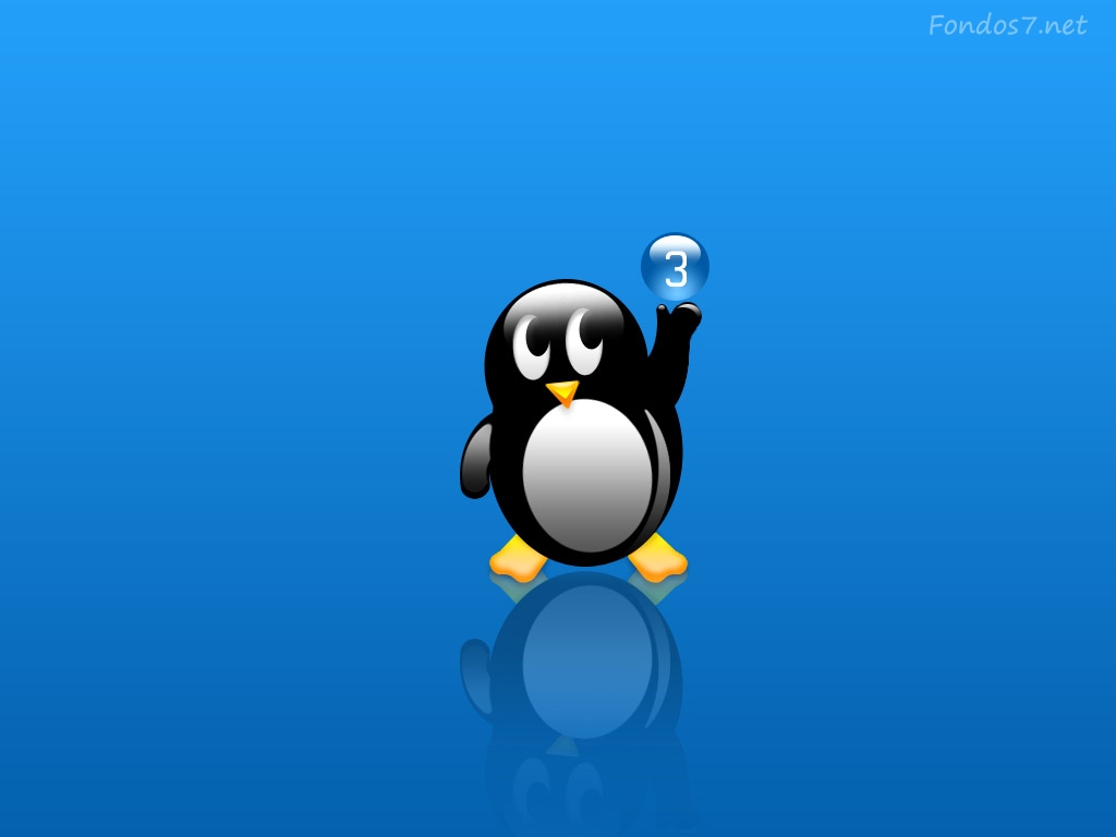 Linux Tux Fondo Azul