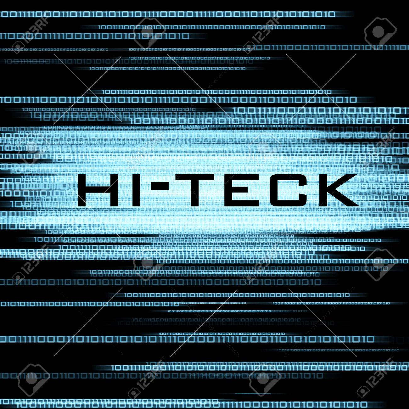 Hi Teck And Binary Code On Black Background Stock Photo Picture