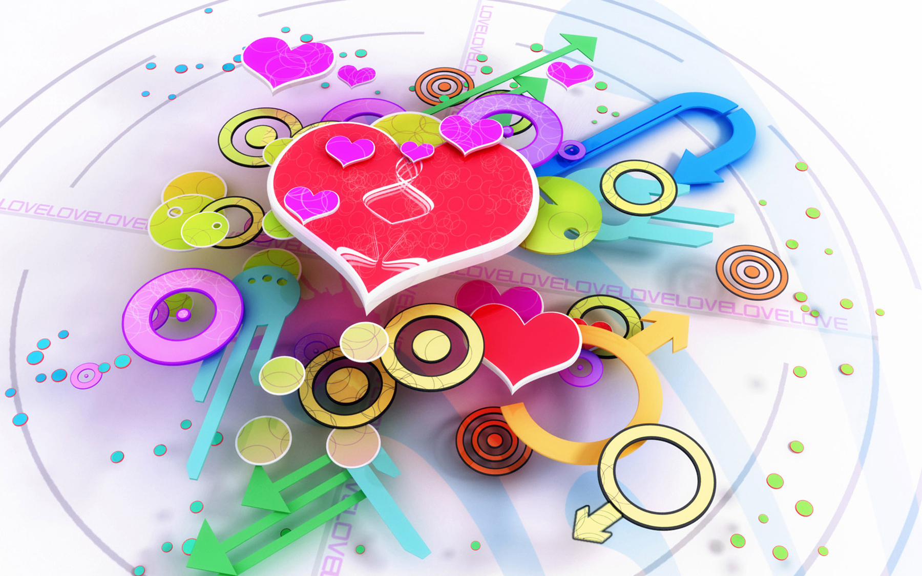 Cute 3d Valentine S Day Heart Desktop Wallpaper