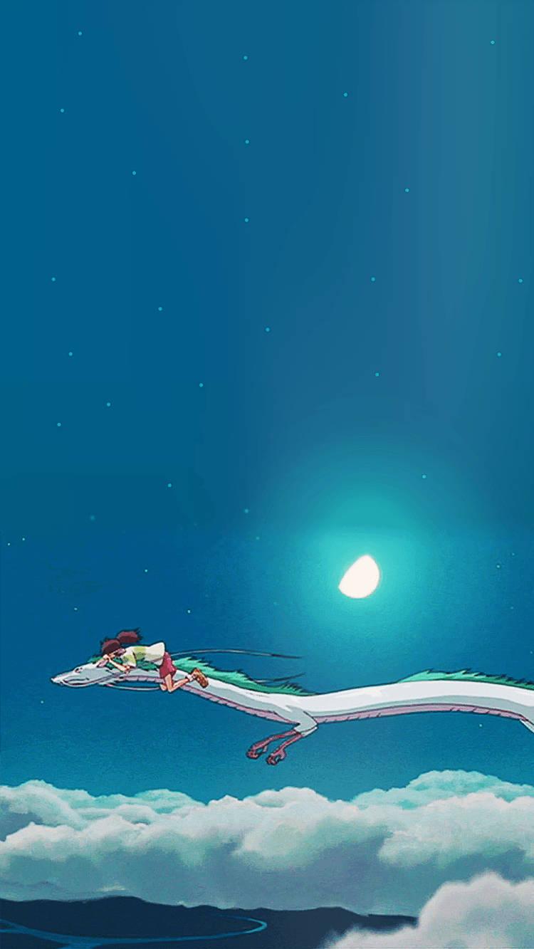 Studio Ghibli iPhone Dragon Haku And Chihiro Wallpaper
