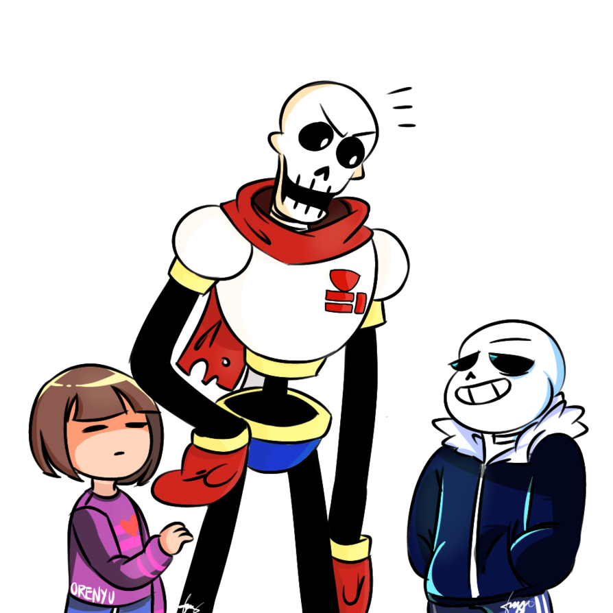 Undertale Frisk Papyrus And Sans By Orenyu