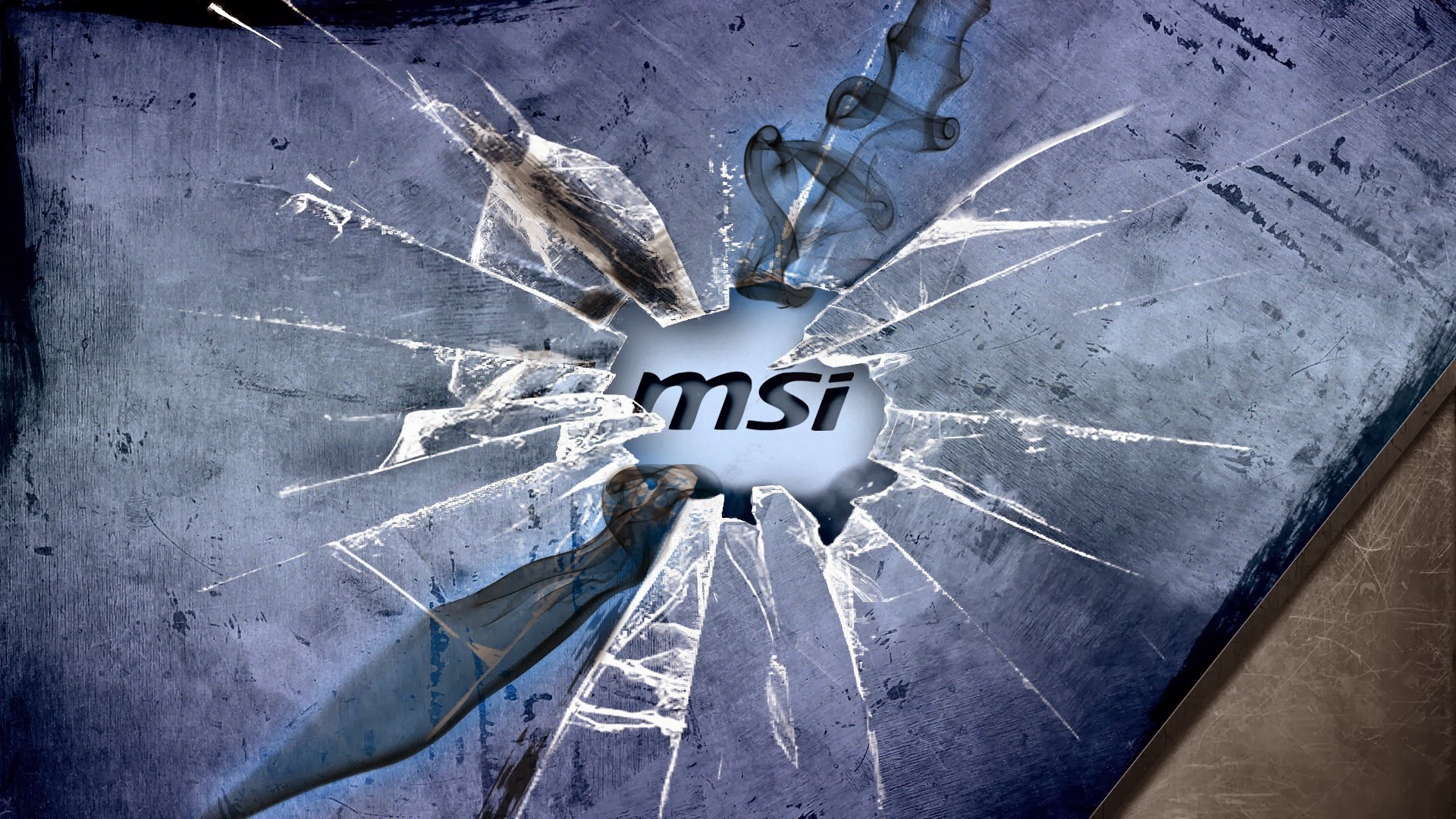 Broken Windows Glass Msi Logo HD Wallpaper A520