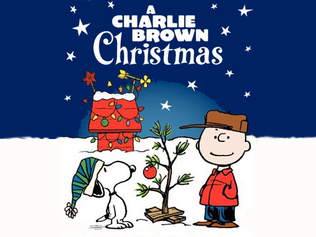 Snoopy and Charlie Brown with the Tree Christmas Wallpaper   Christmas 1024x768