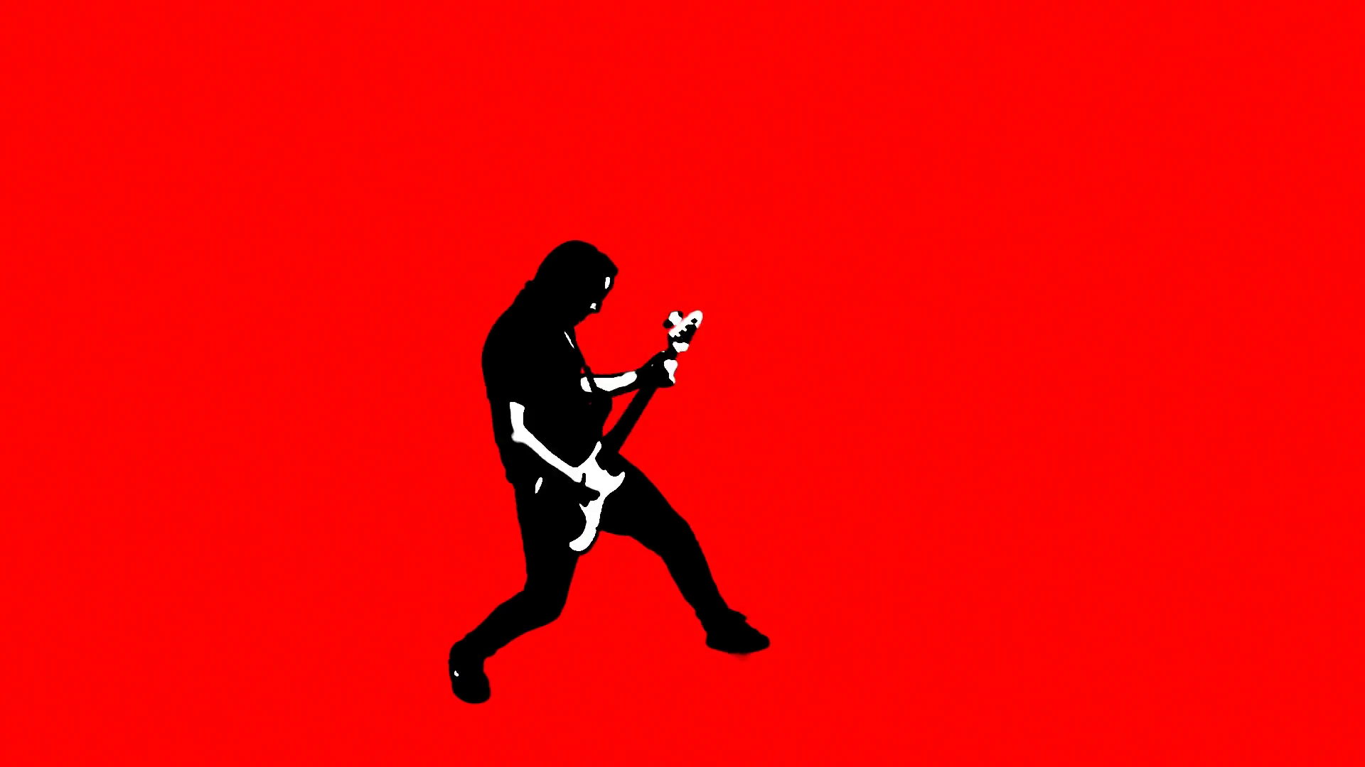 Rockstar Flipping His Guitar On Red Background Totally Awesome