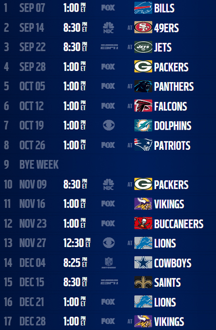 Chicago Bears Schedule