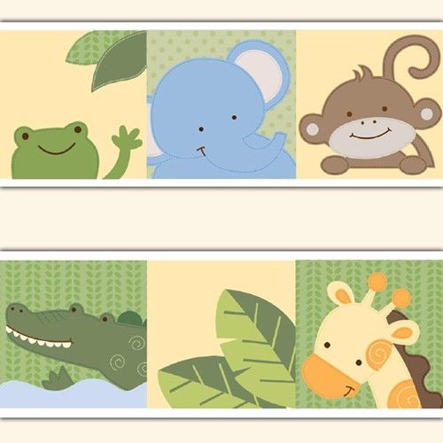🔥 Free download Jungle Animals Wallpaper Border Wall Decals Baby Boy