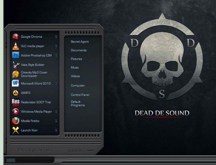 Skull Theme With Cool Start Menu For Windows