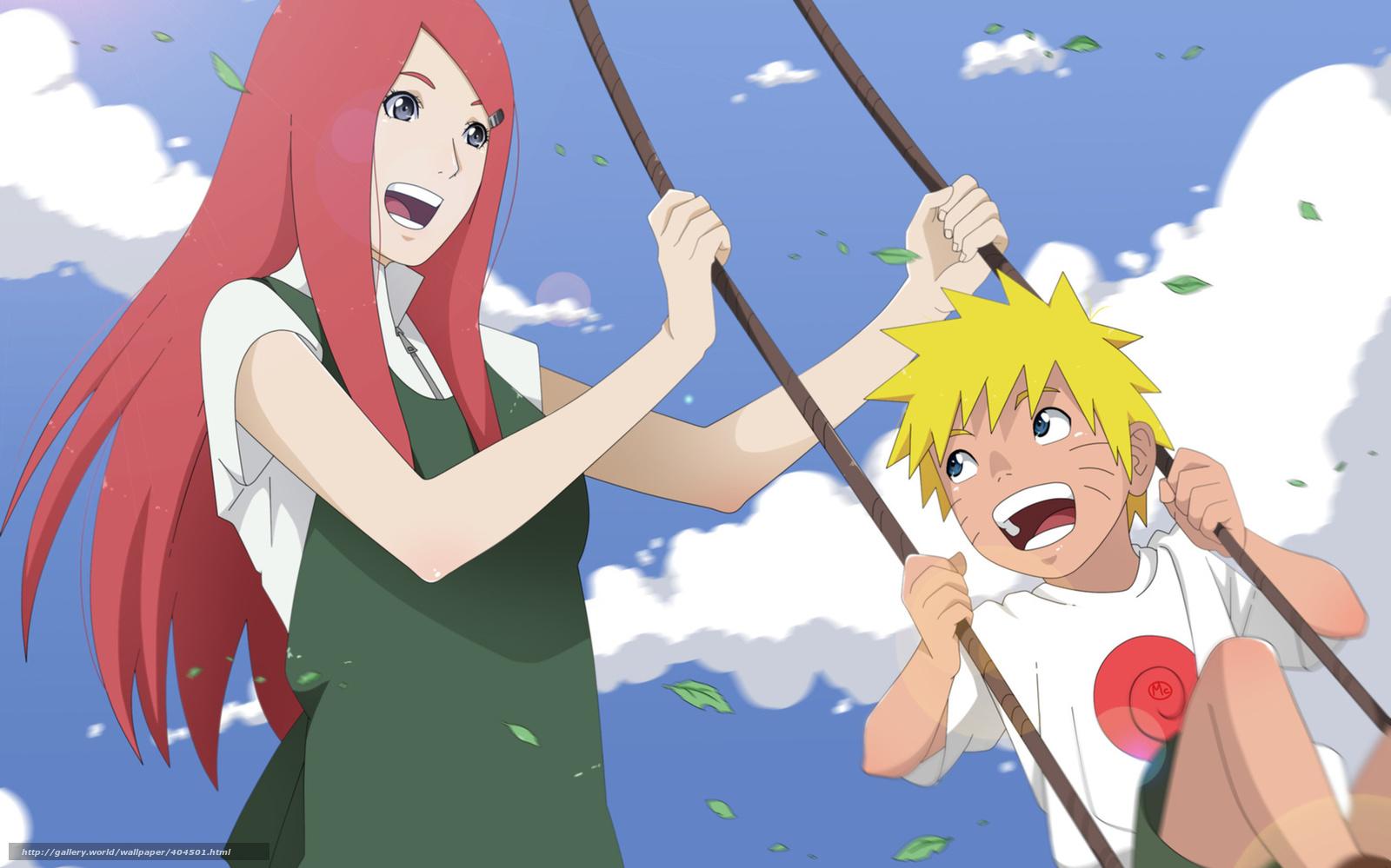 Wallpaper Uzumaki Naruto Kushina Swing Sky
