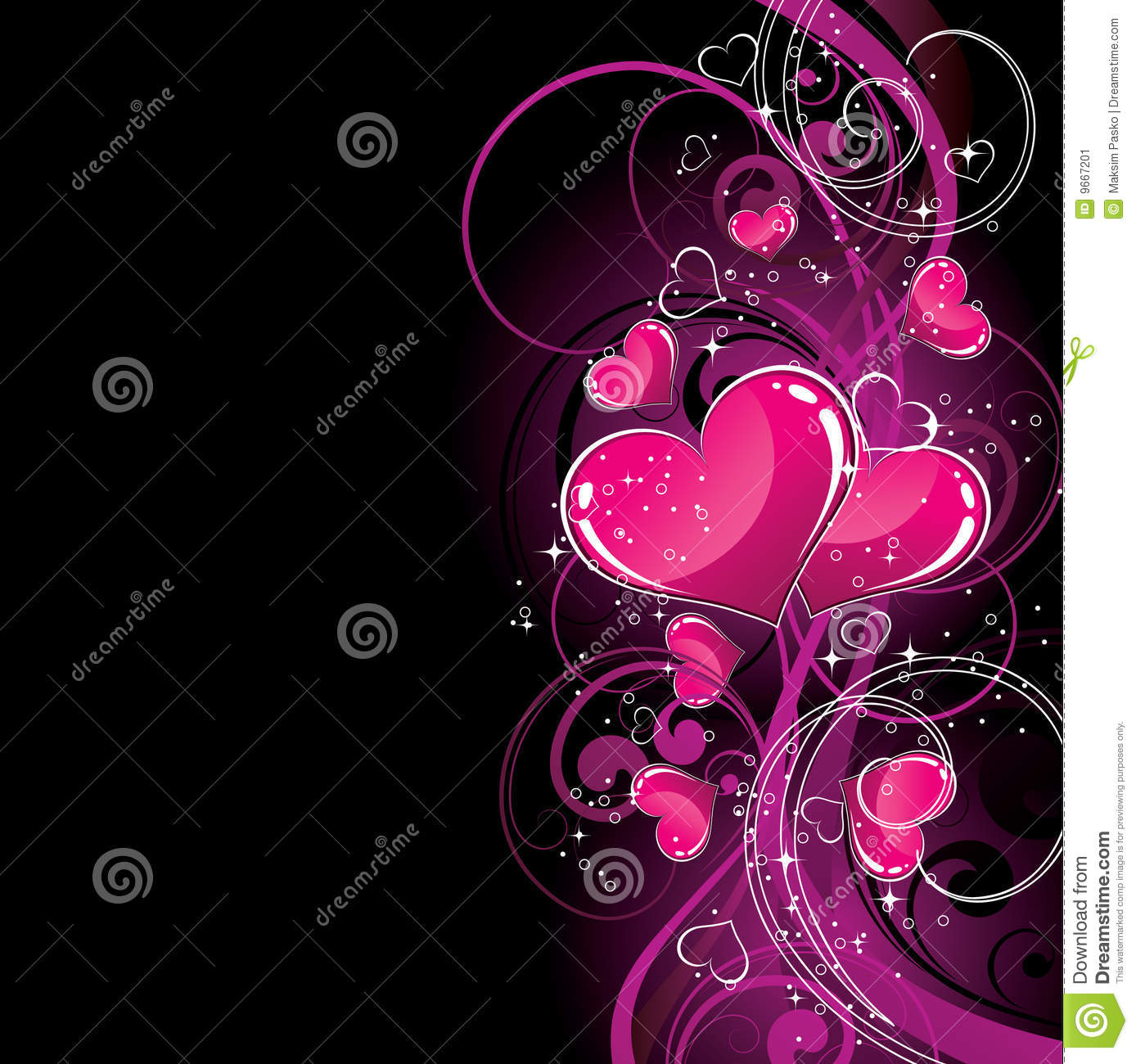 Black And Pink Hearts Wallpaper On