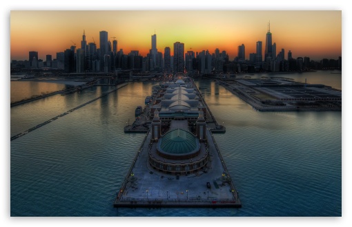 Chicago Skyline HD Desktop Wallpaper Fullscreen Mobile