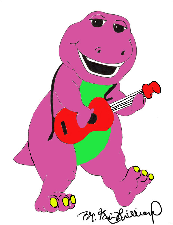 Guitar Barney The Dinosaur Colored By Bigpurplemuppet99 On