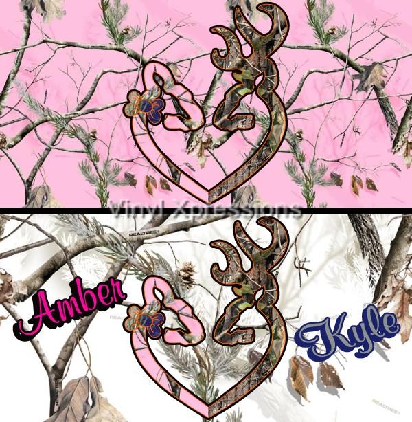 Pink And Camo Browning Background Heart License Plate