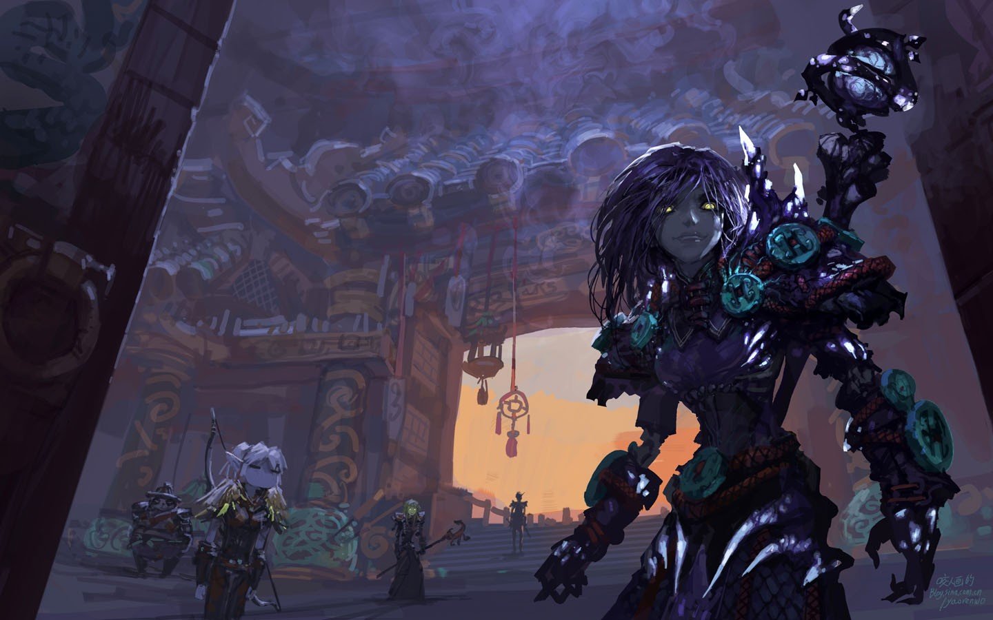 World Of Warcraft Purple Fantasy Art Artwork Warlock