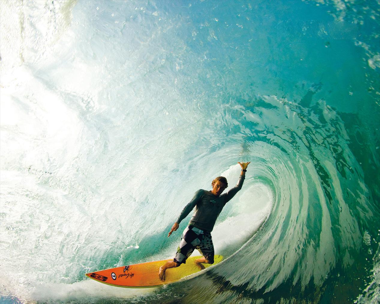 Barrel Surfing Wallpaper Surfer Under Wave