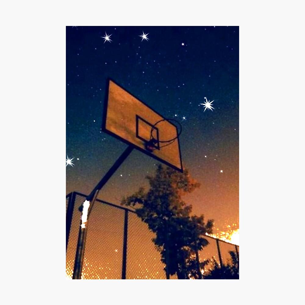 Basketball And Blue Starry Sky Poster By Iamdesigns14