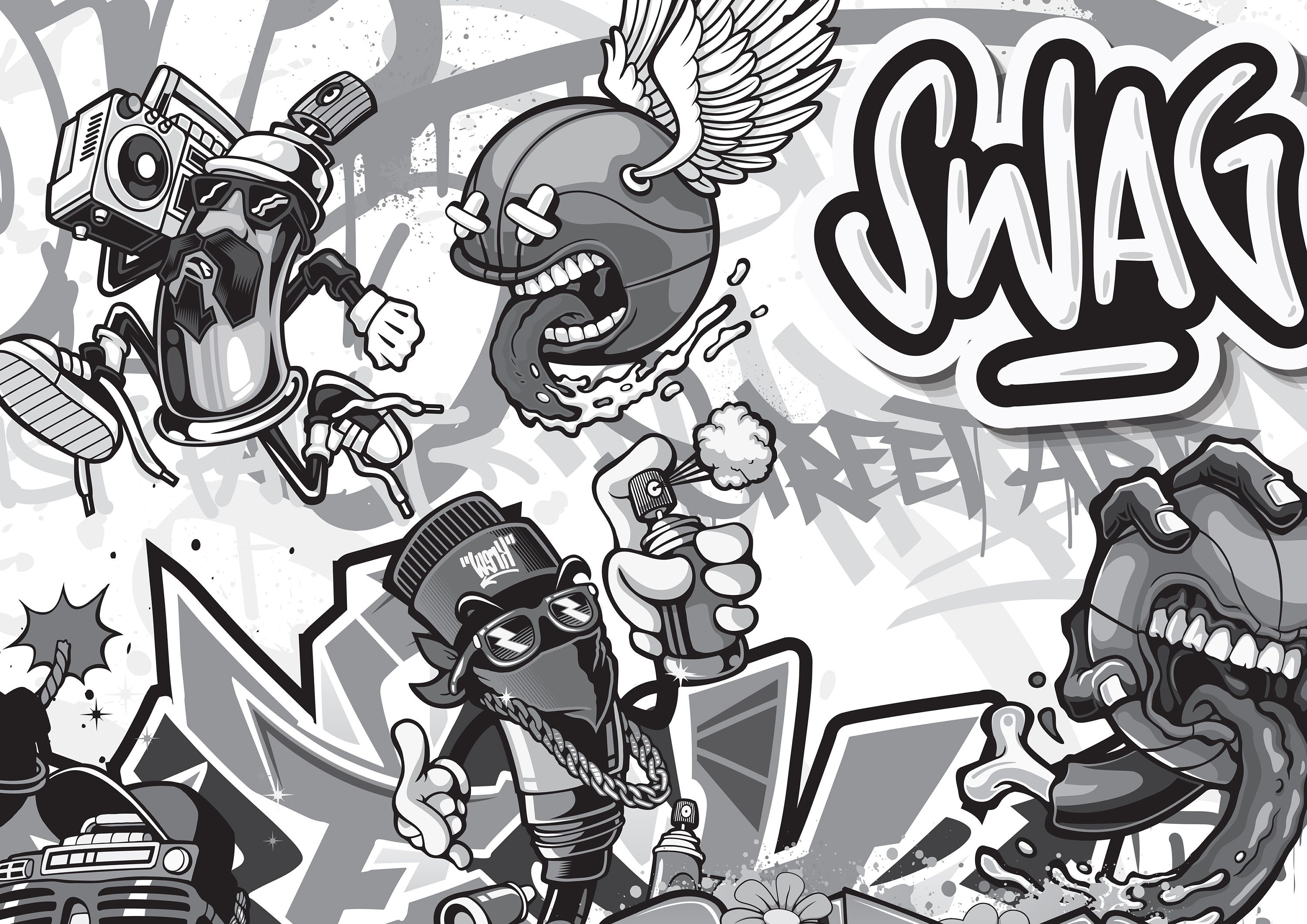 Black And White Graffiti Wallpaper