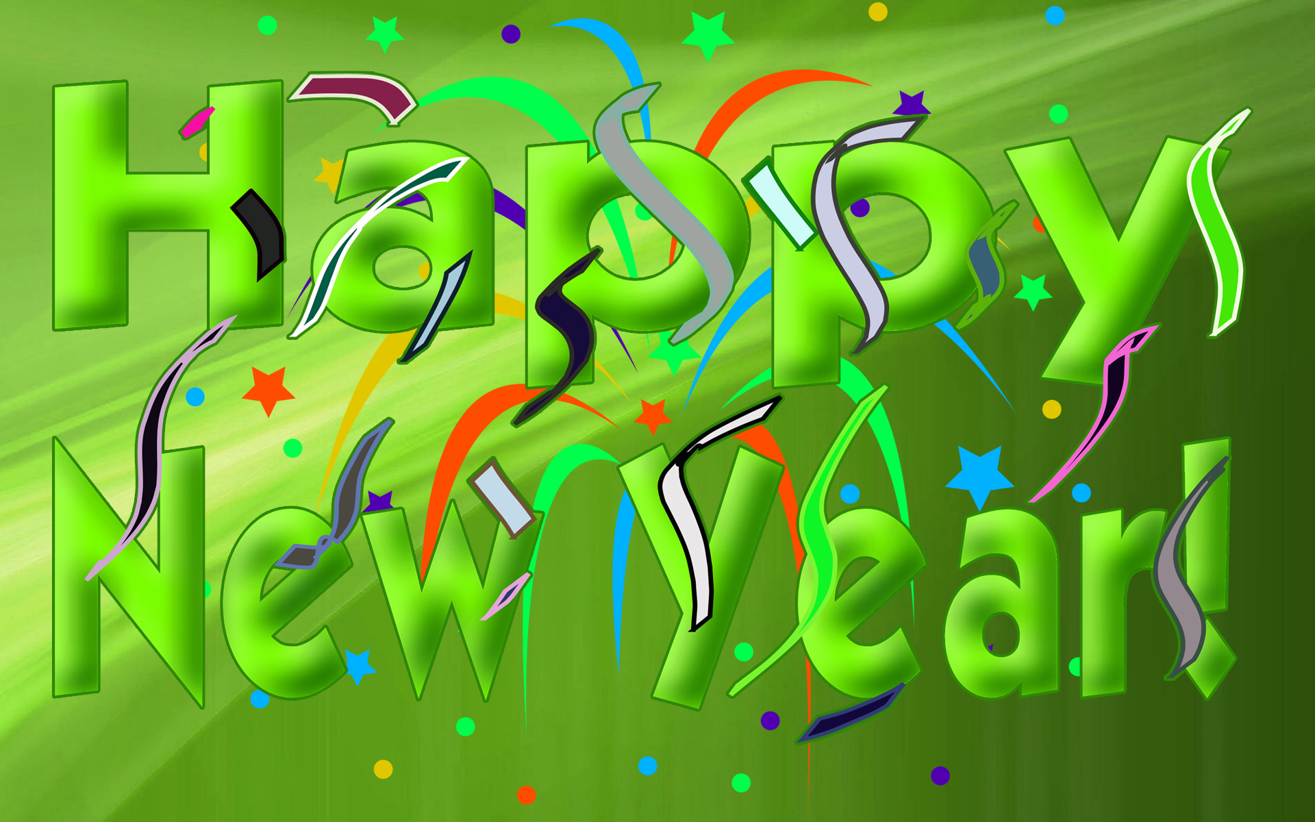 Green Font Happy New Year HD Wallpaper