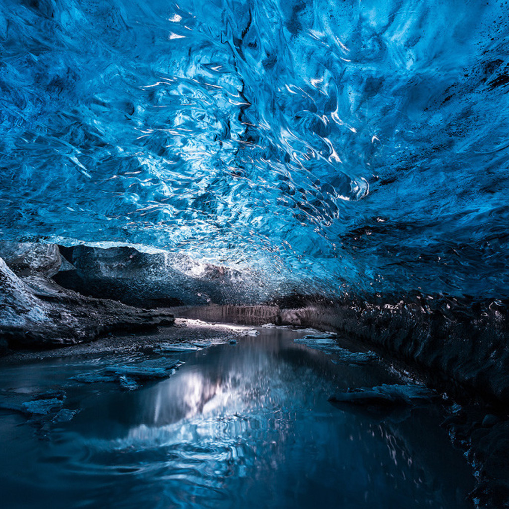 Ice Cave With Crystals Wallpaper For Apple iPad Air