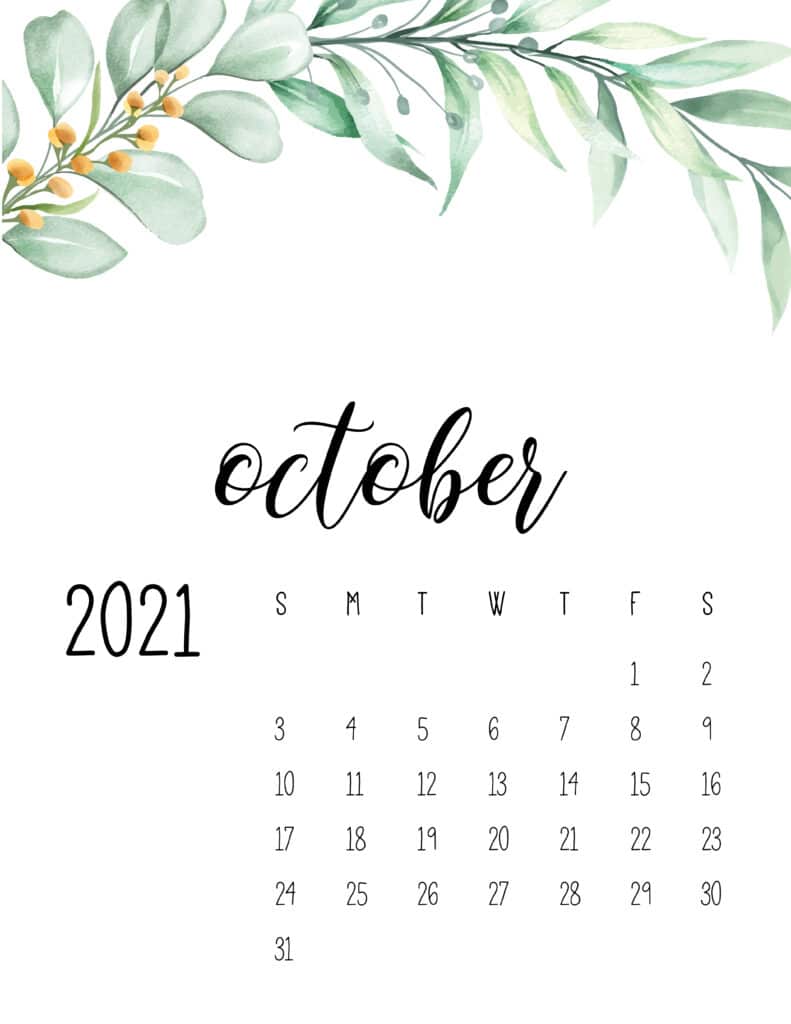 Printable October Calendars