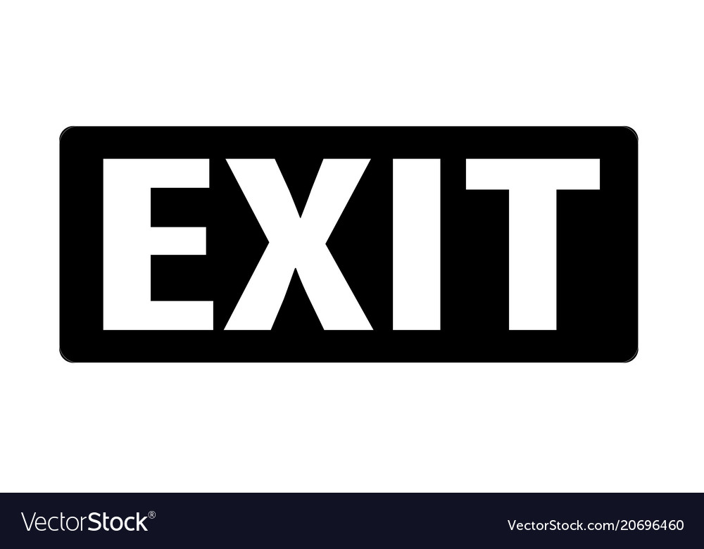 Exit Icon On White Background Sign Flat Vector Image