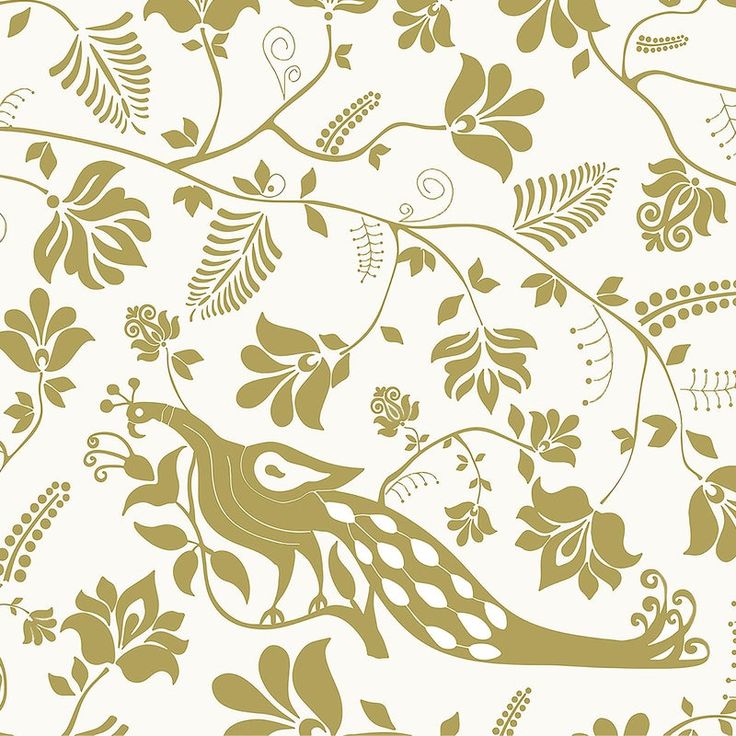Gold And White Floral Wallpaper For Luxurious Home Decor