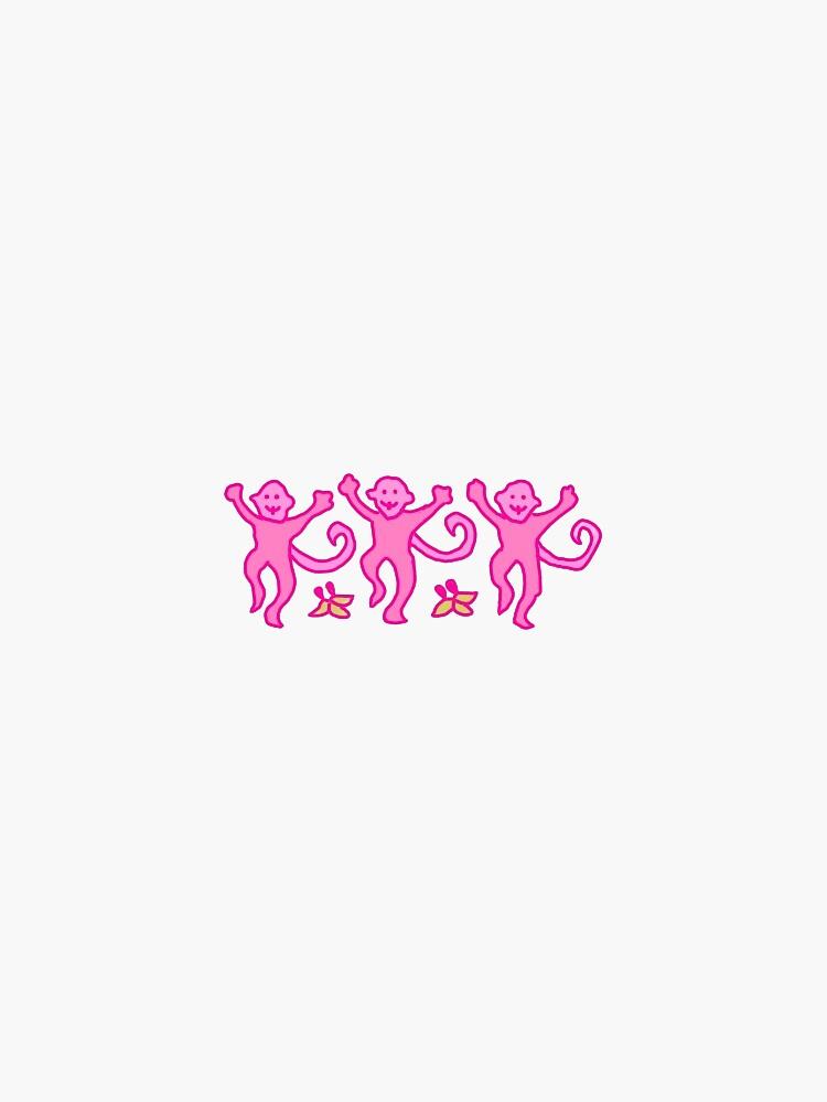 preppy monkeys hot pink Sticker for Sale by weezecogg Redbubble