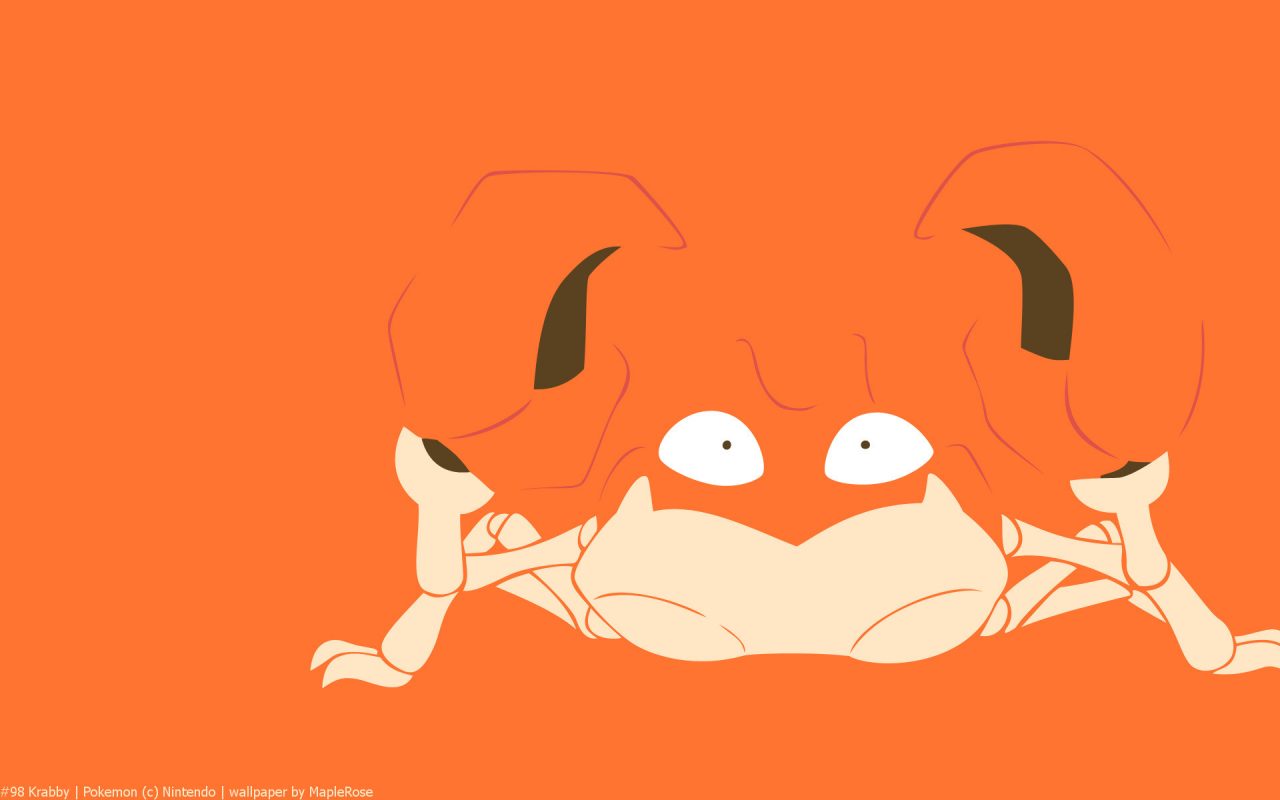 Minimalist Wallpaper Of Krabby From Pokemon Paperpull
