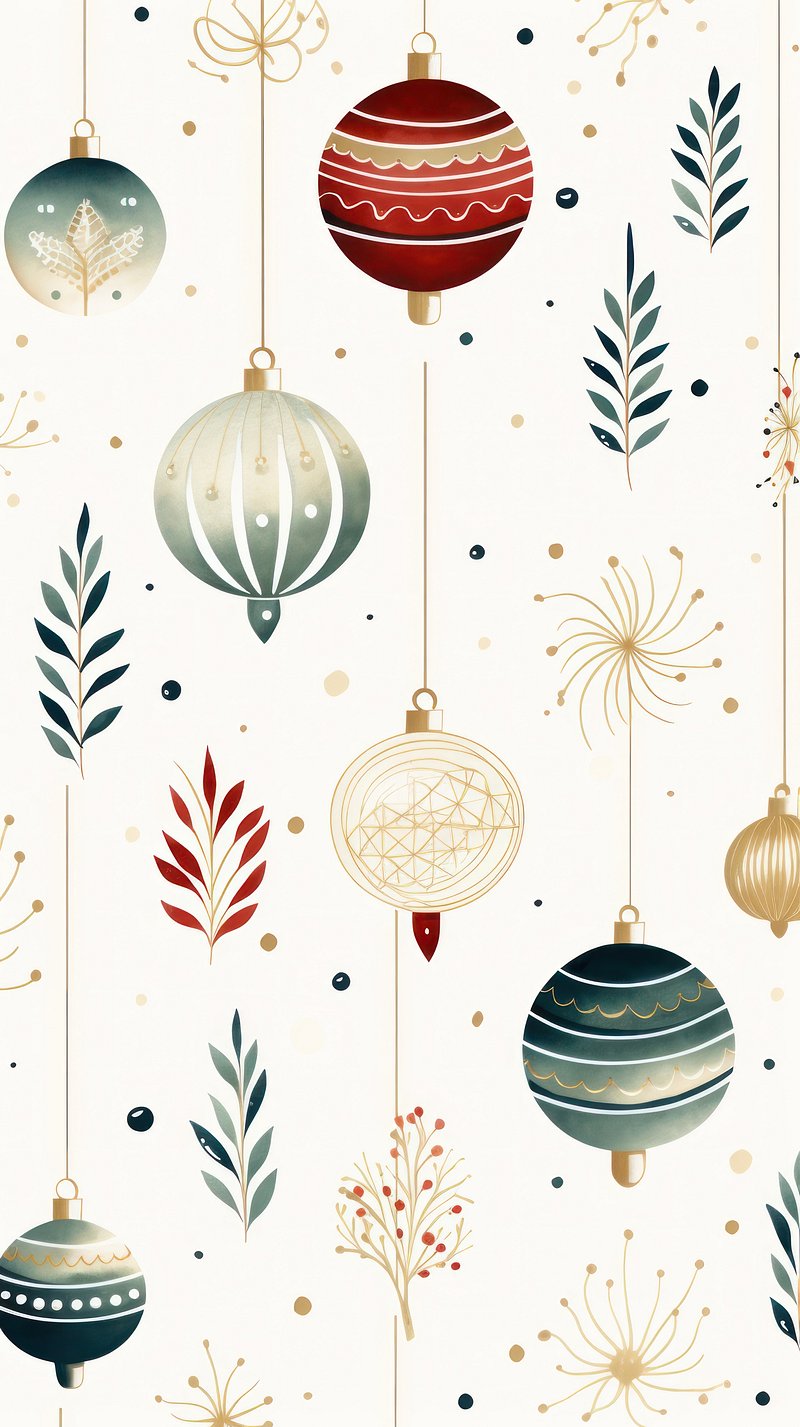 Christmas Ornament Wallpaper Pattern