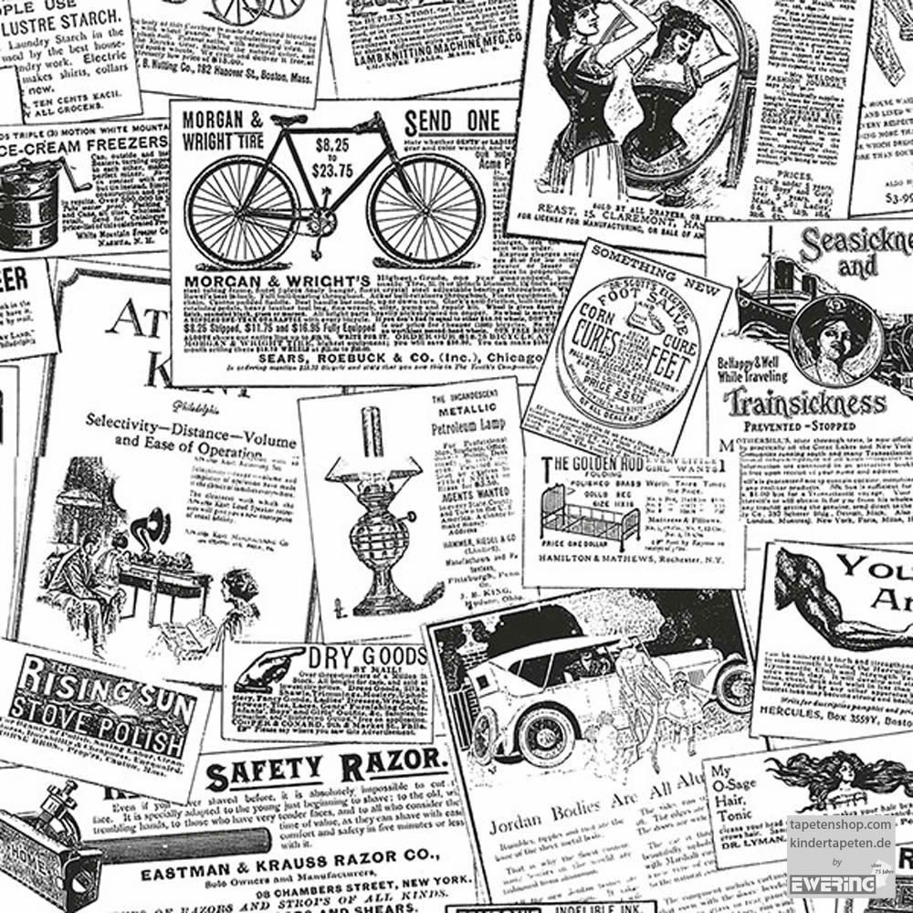 Wallpaper Inparable Hall Newspaper Pattern