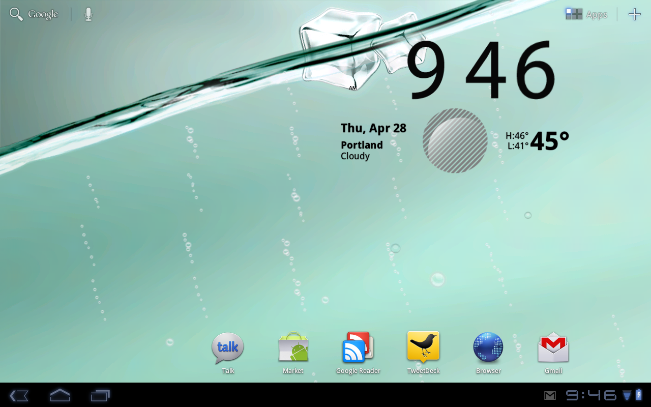 Water Live Wallpaper Pulled From Transformer Ported To Motorola Xoom