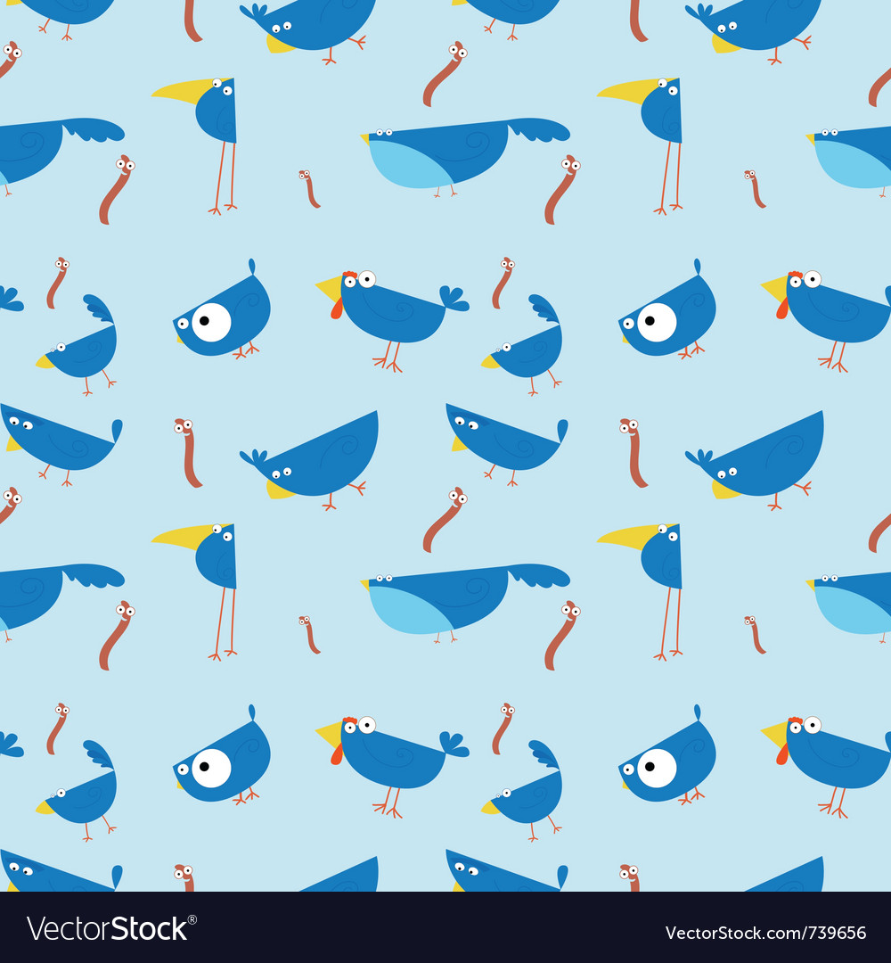 Bluebirds Seamless Wallpaper Royalty Vector Image