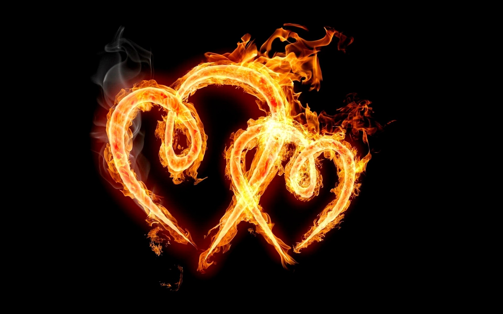 Fiery Hearts Wallpaper Stock Photos