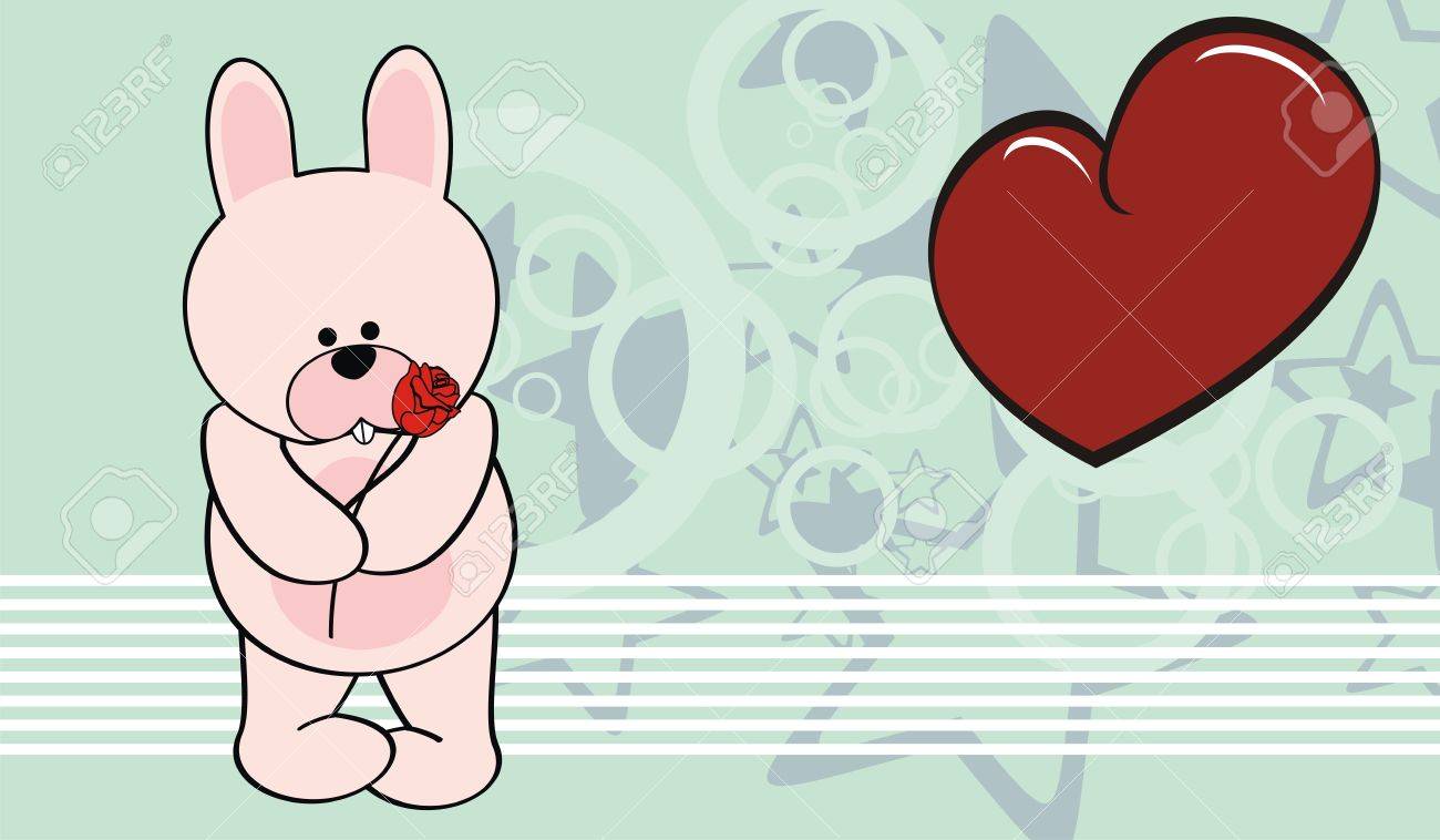 Bunny Love Valentine Wallpaper Cartoon In Vector Format Royalty