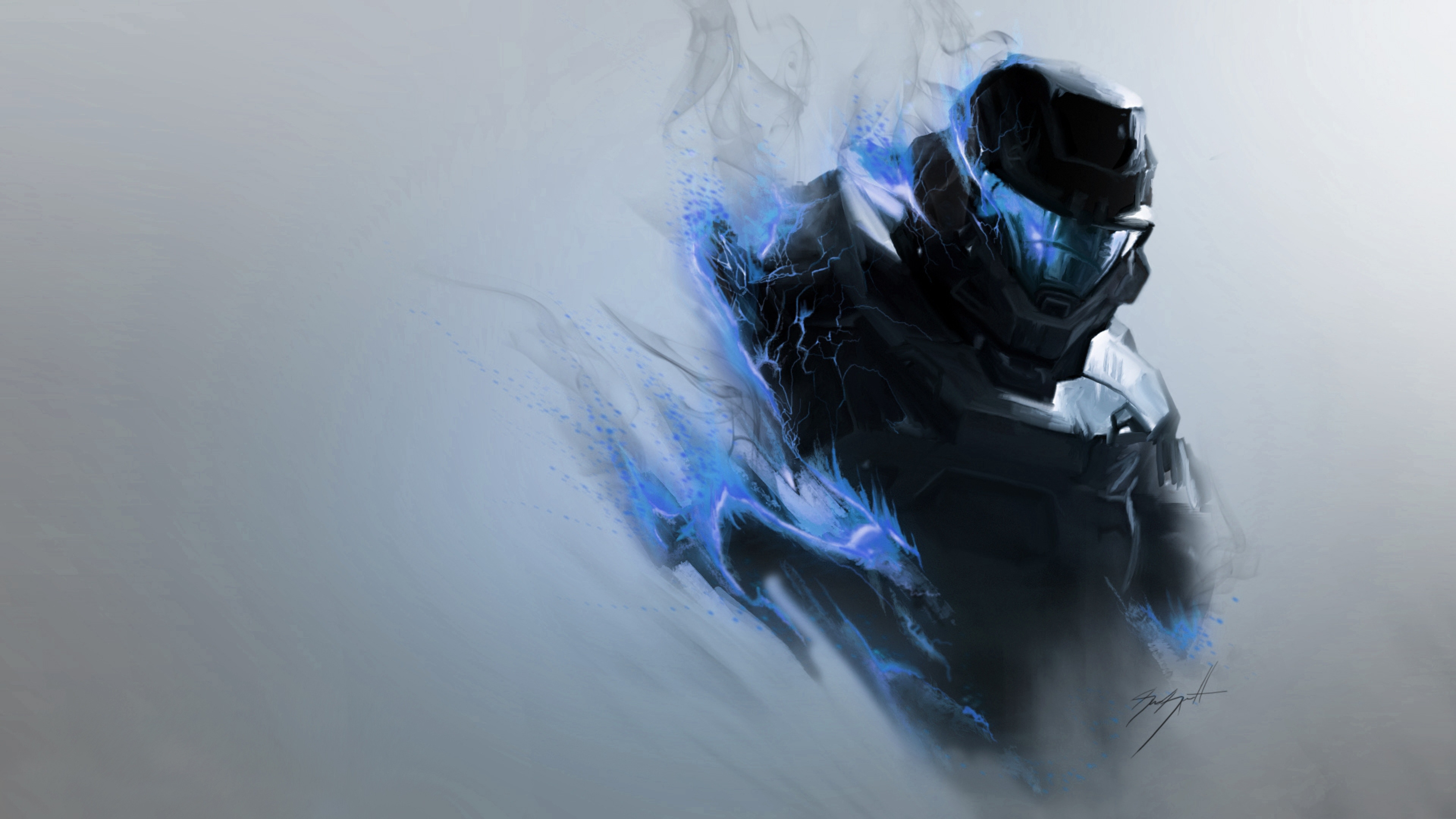 Halo Smoke Armor Soldier Helmet Wallpaper Background 4k Ultra HD