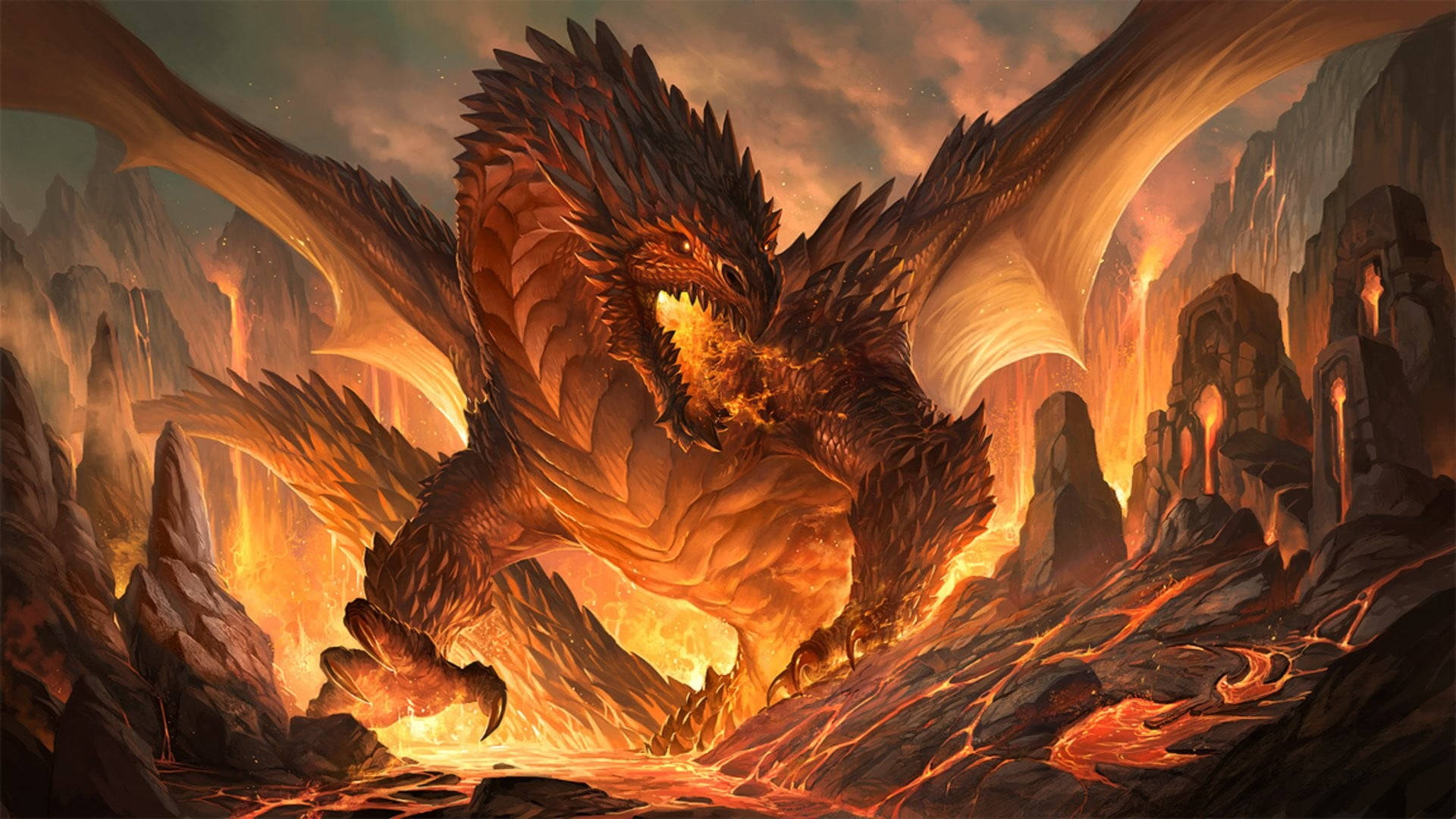Lava Dragon Wallpaper