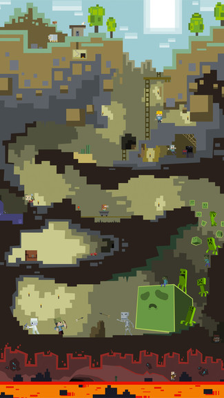 Minecraft 2d World iPhone 5c 5s Wallpaper