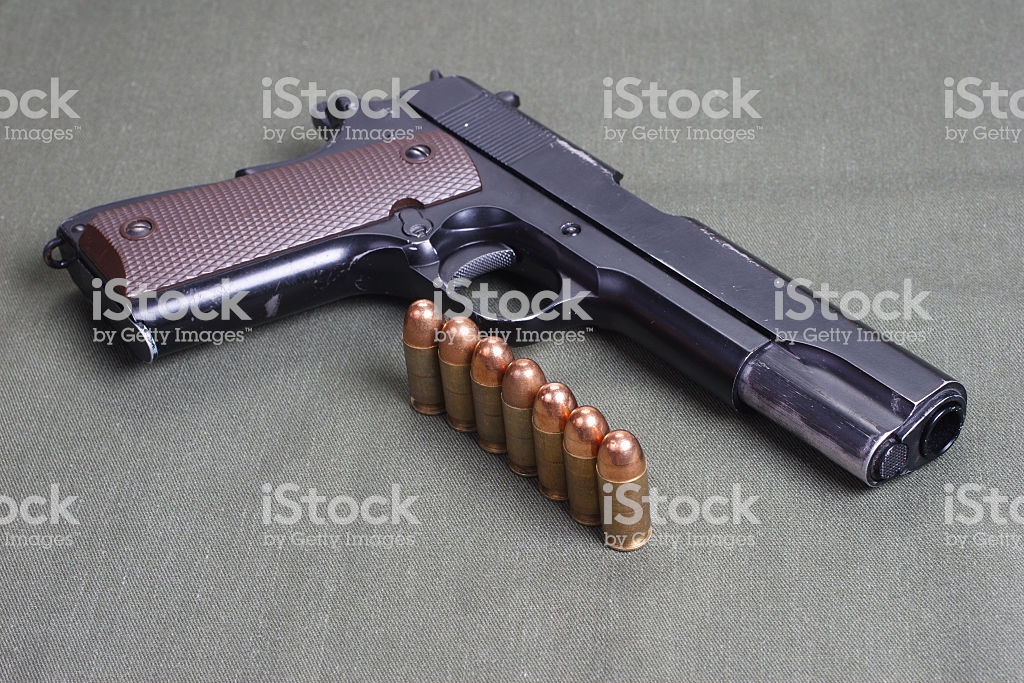 Background With Colt Government M1911 Stock Photo Image
