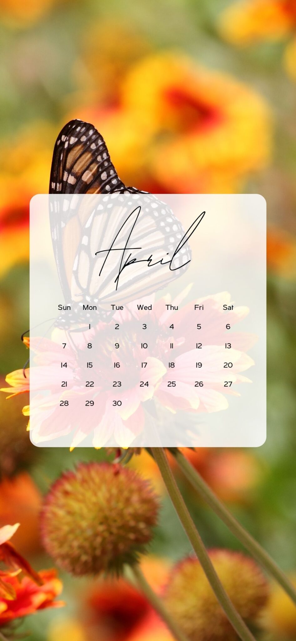 April Calendar Wallpaper Cute