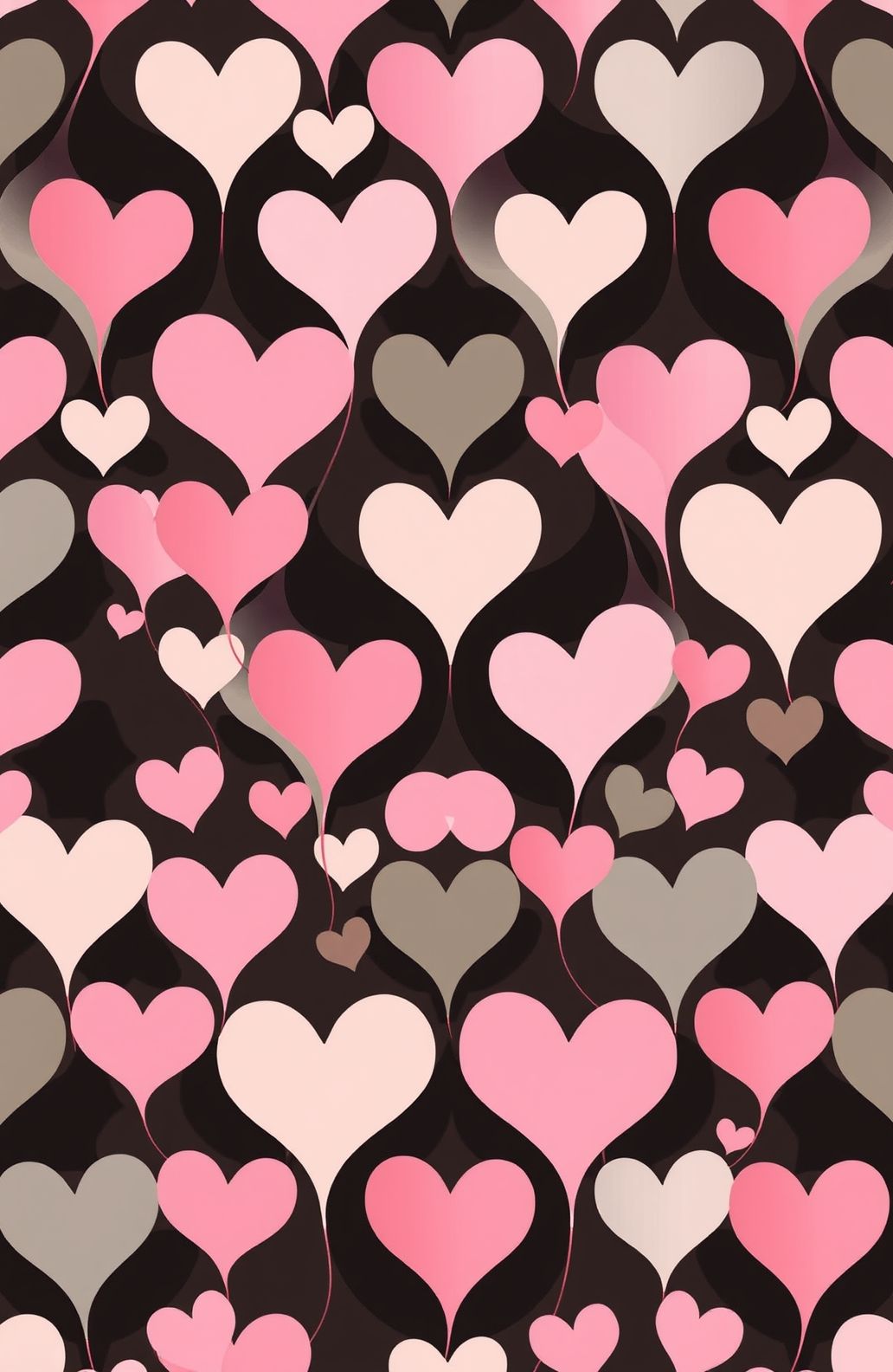 Pink And Black Heart Wallpaper