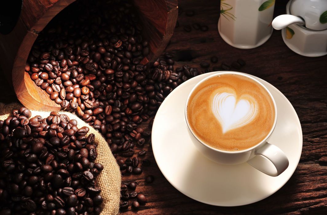 Coffee Heart Mood Cappuccino Wallpaper