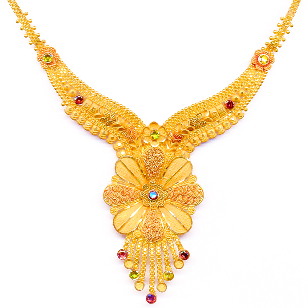 Gold Necklace Designs With Stones