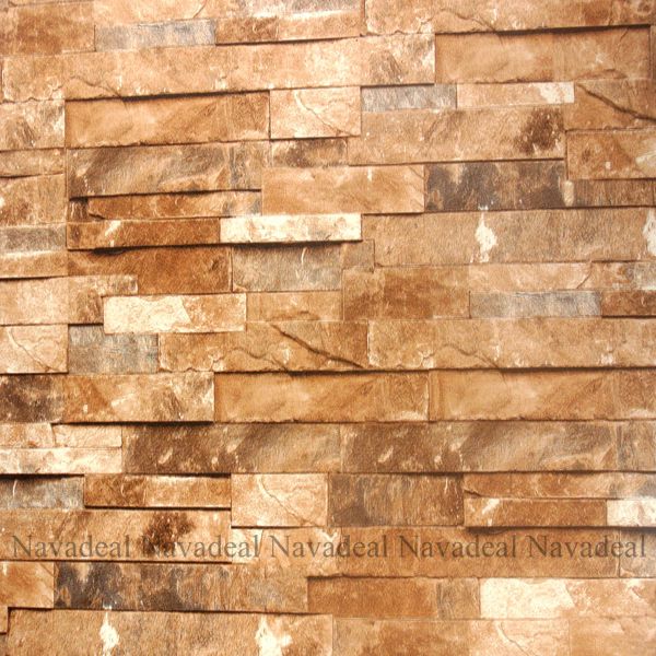  Red Rust Stacked Brick Stone Faux Realistic PVC Vinyl Wallpaper Sheet