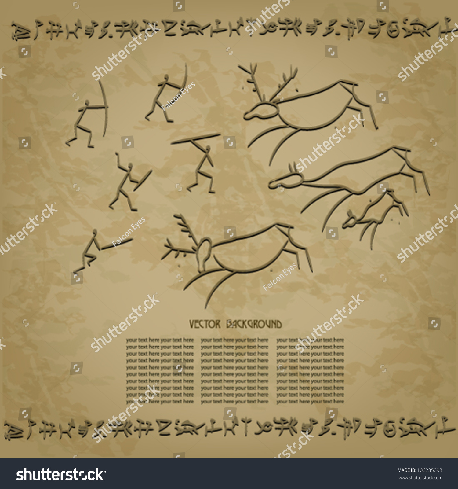 Sumerian Tablet Cuneiform Writing Vector Background Stock