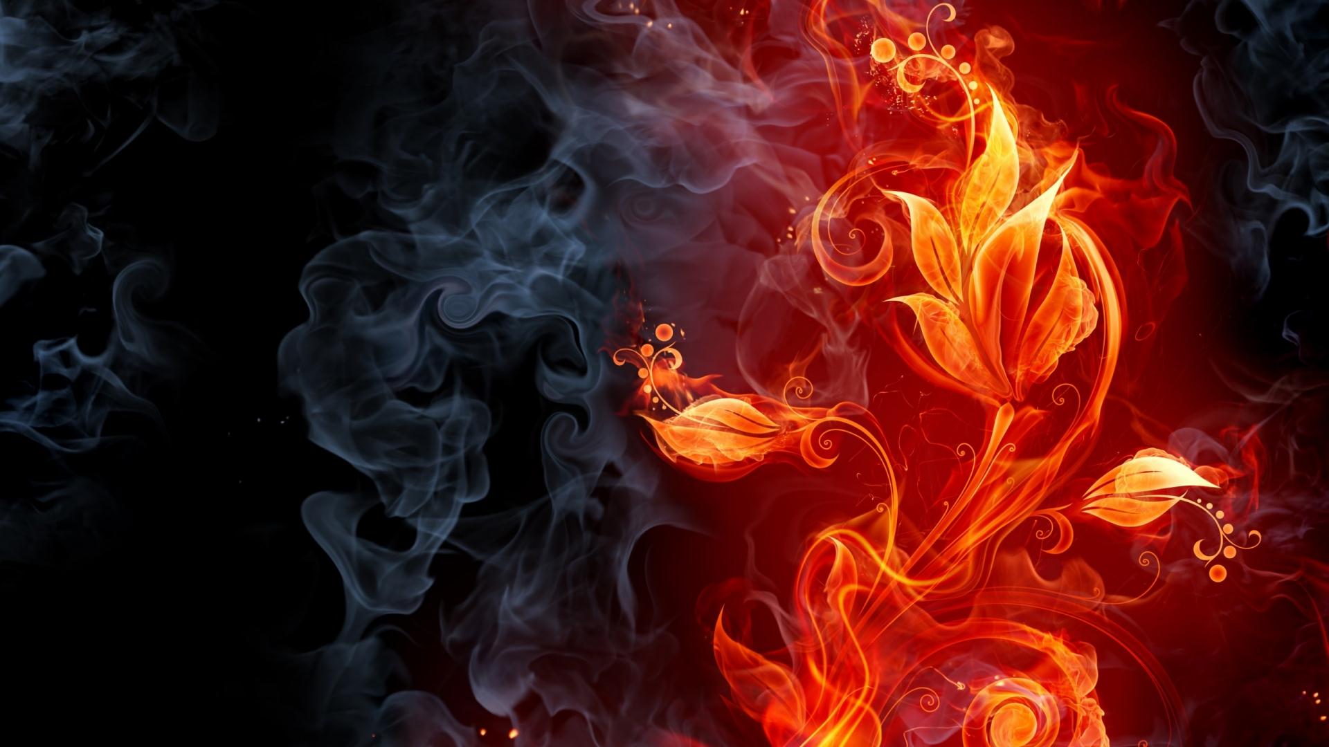 Beautiful Fire Flower Abstract Wallpaper HD