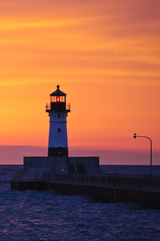 Lighthouse Sunset HD iPhone 4s Wallpaper And Background