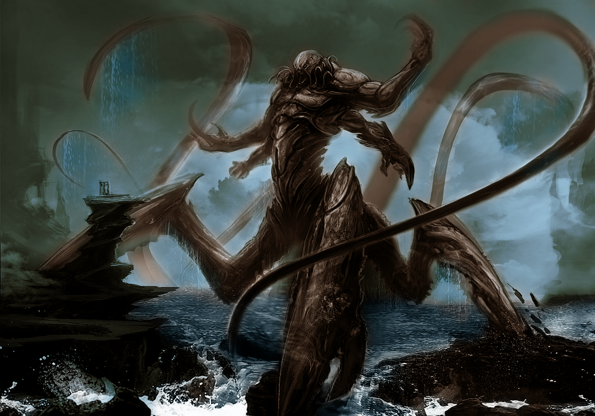 Fantasy Kraken HD Wallpaper Background Image