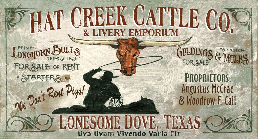 Red Horse Signs Custom Vintage Lonesome Dove